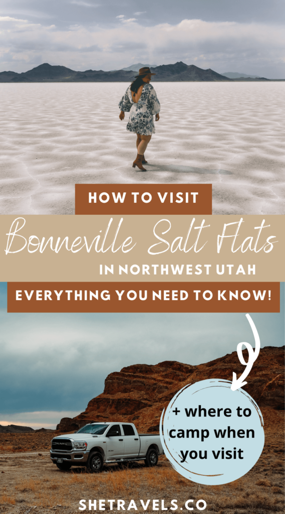How to visit the Bonneville Salt Flats in Utah! This post has everything you need to know including where to camp near the Bonneville Salt Flats | utah travel | camping in utah | truck camping | backcountry camping | utah road trip | USA road trip | what to see in utah 